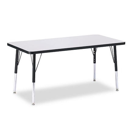 Jonti-Craft Berries Rectangle Activity Table, 24 in. x 48 in., E-height, Freckled Gray/Black/Black 6403JCE180